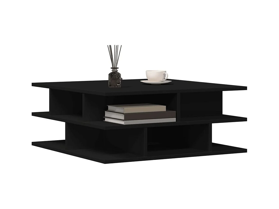 Table basse noir 70x70x29 cm bois d'ingénierie