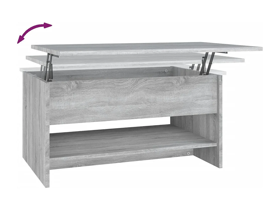 Table basse Sonoma gris 80x50x40 cm Bois d'ingénierie