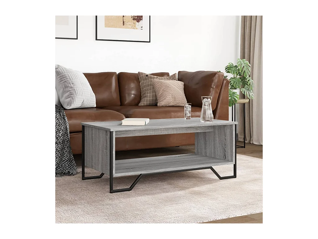 Sonoma salontafel grijs 100x51x40 cm bewerkt hout