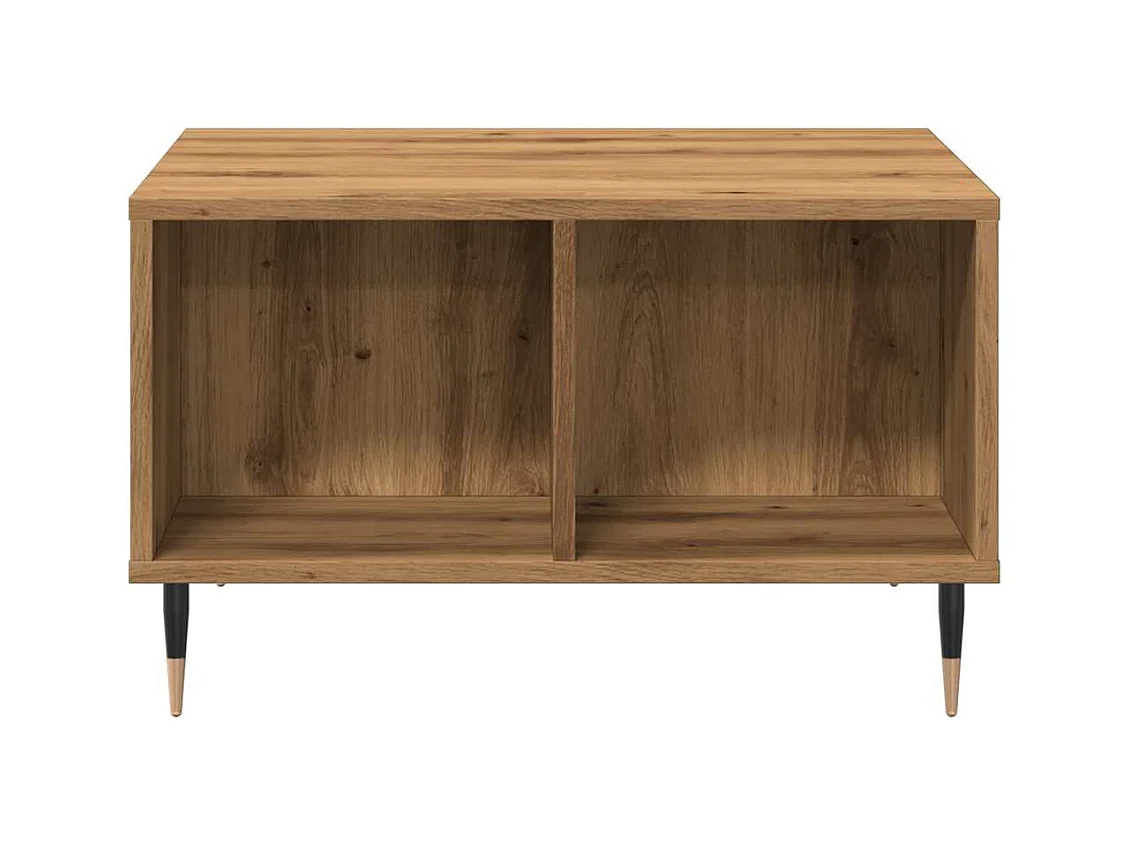 Table basse chêne artisanal 60x50x36,5 cm bois d'ingénierie