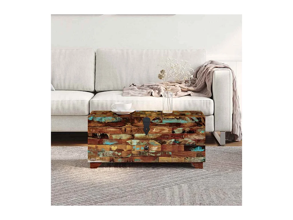 Coffre table basse Bois de récupération massif 80x40x35 cm