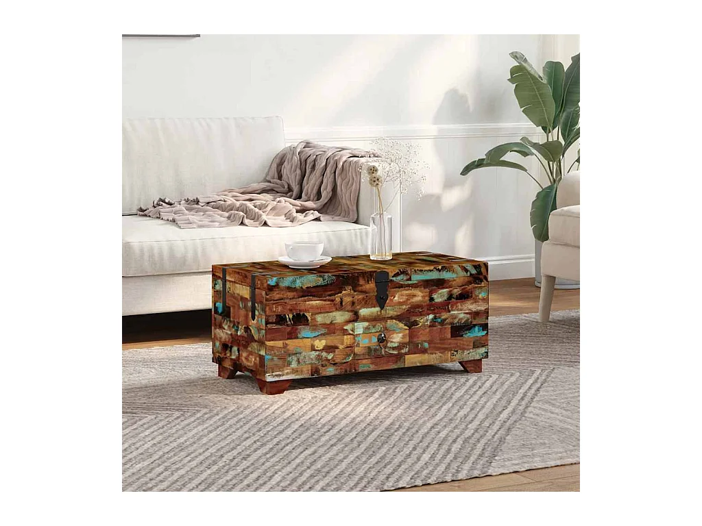 Coffre table basse Bois de récupération massif 80x40x35 cm