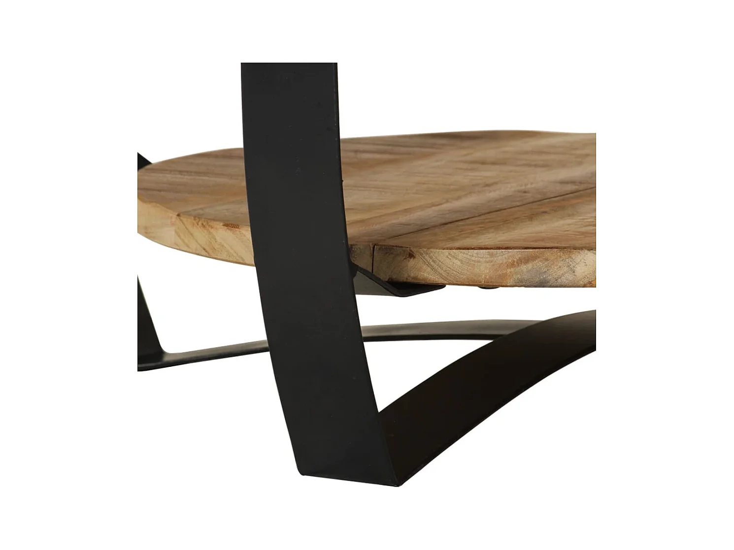 Tavolino da caffè in legno massello di mango grezzo 65x32 cm