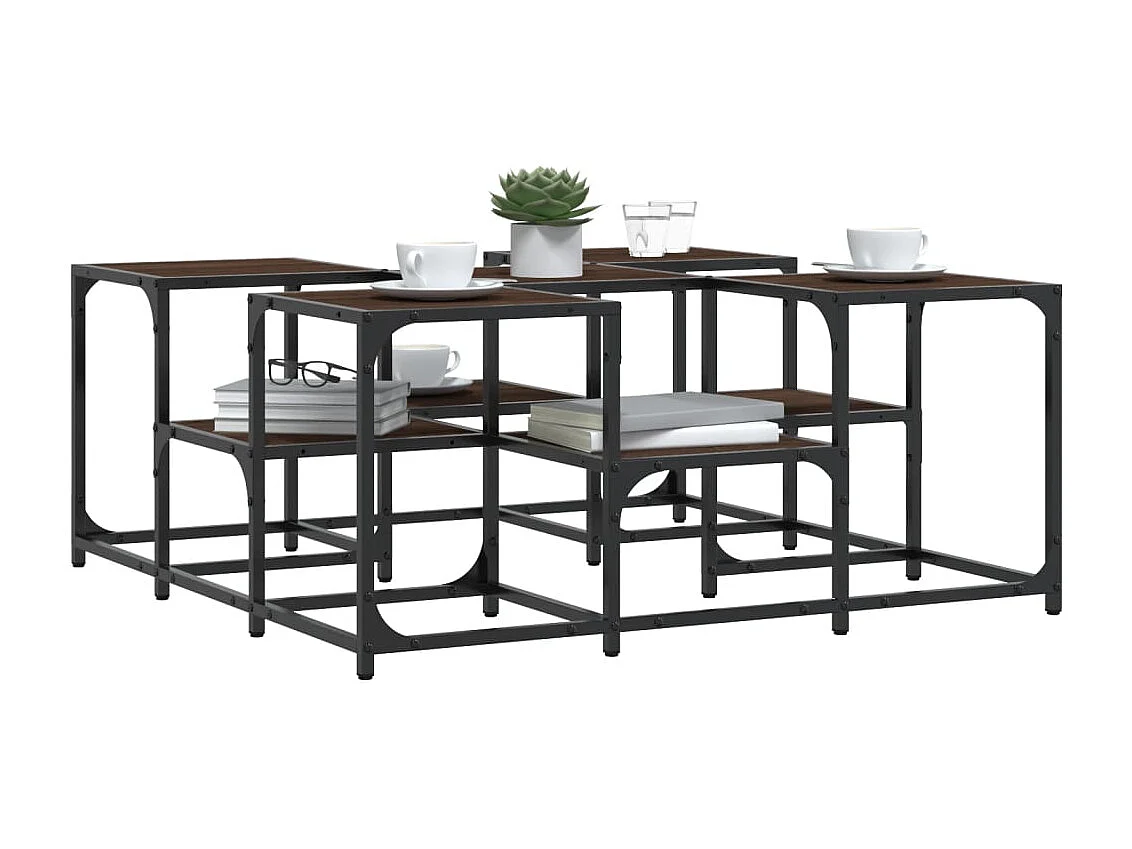 Salontafel bruin eiken 91x91x40 cm bewerkt hout