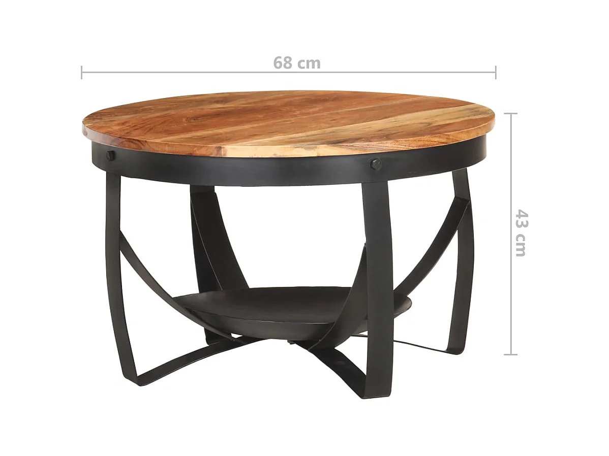 Table basse Ø68x43 cm Bois d'acacia solide