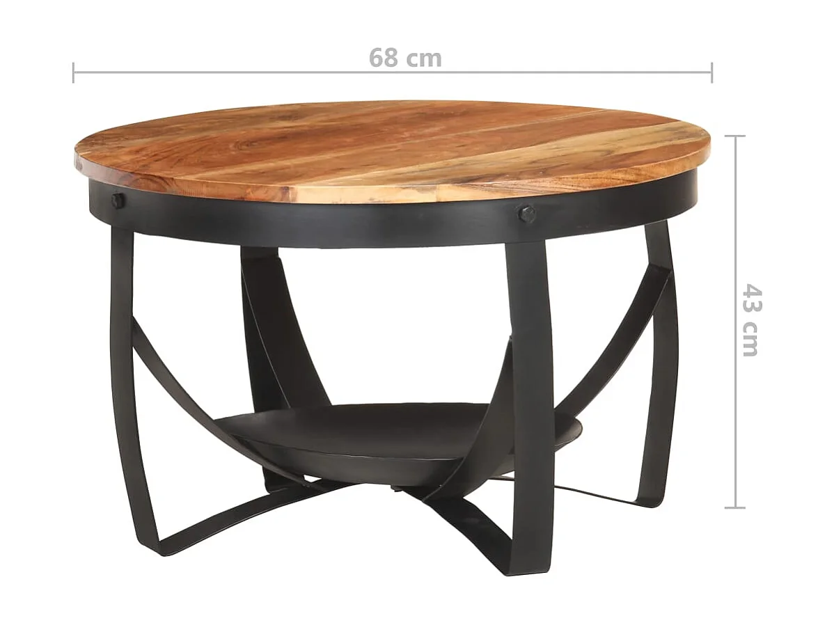 Table basse Ø68x43 cm Bois d'acacia solide