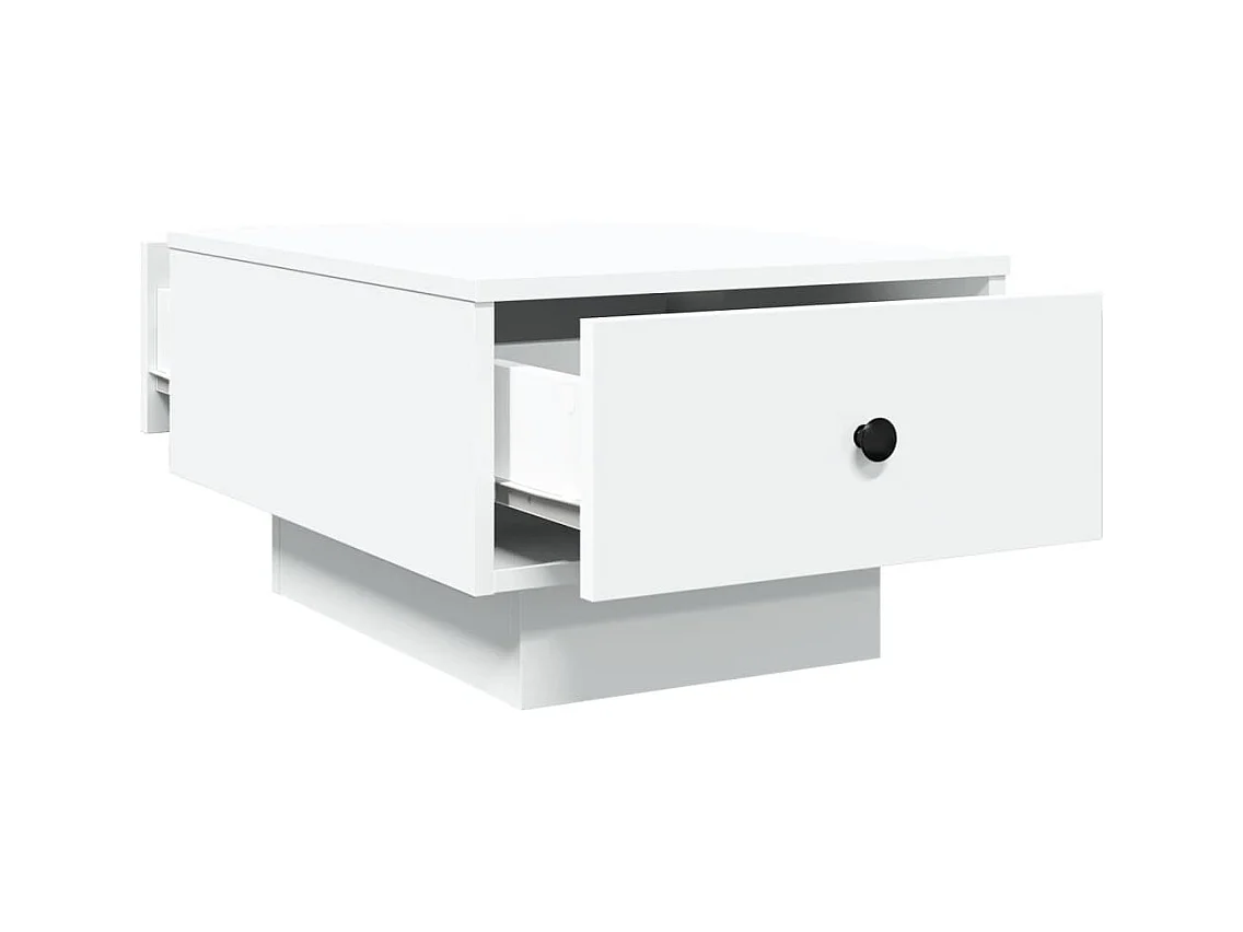 Table basse blanc 60x45x31 cm bois d'ingénierie