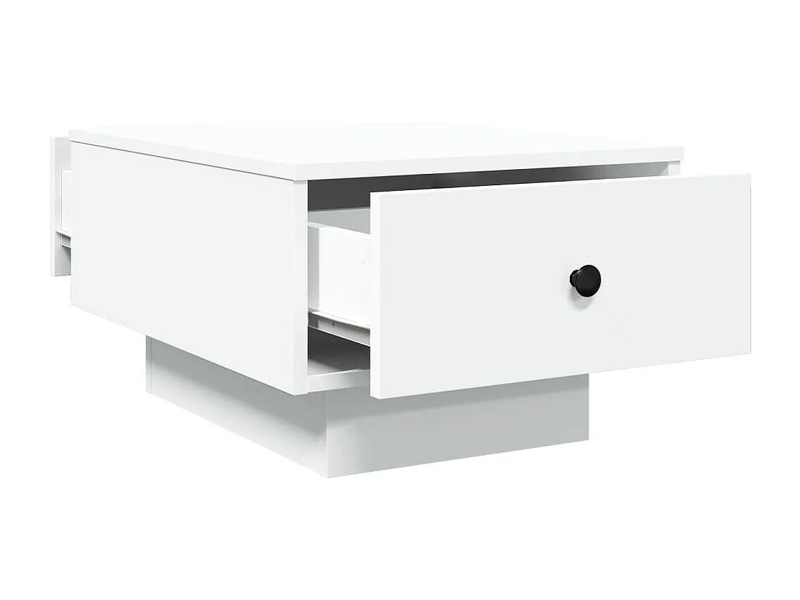 Mesa de centro blanca 60x45x31 cm madera de ingeniería