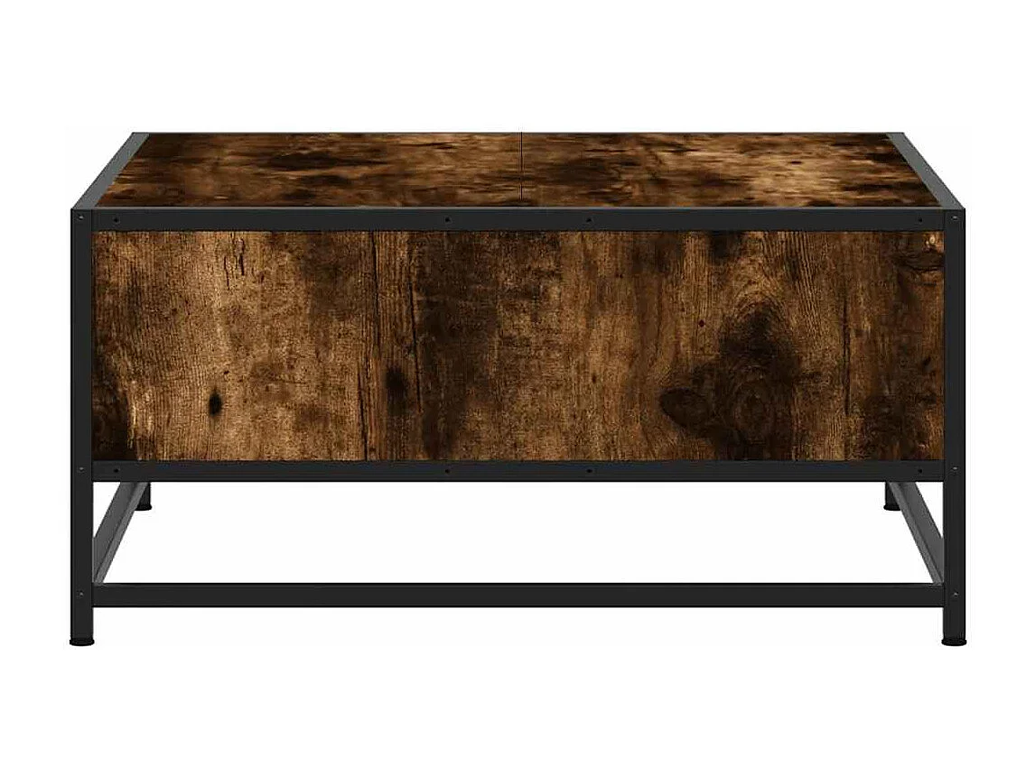 Tavolino da caffè in rovere affumicato 60,5x60,5x30 cm in legno ingegnerizzato/metallo