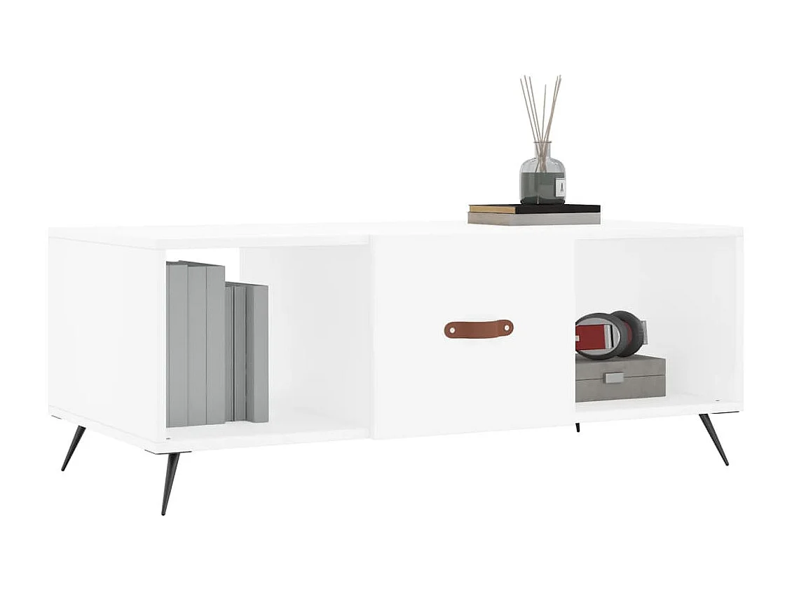 Table basse blanc 102x50x40 cm bois d'ingénierie