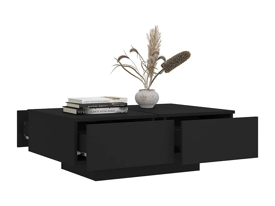 Table basse Noir 90x60x31 cm Bois d’ingénierie
