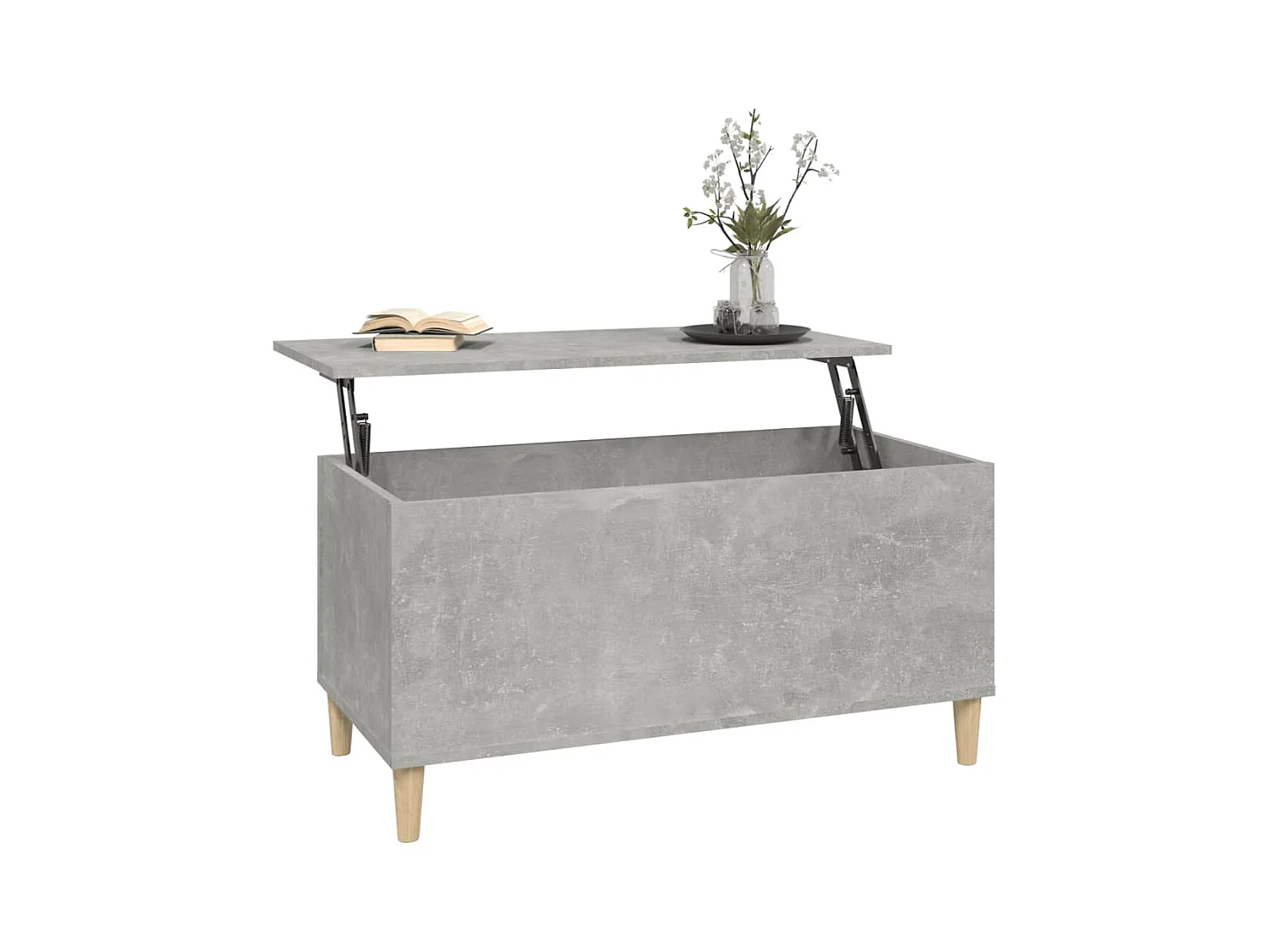 Table basse Gris béton 90x44,5x45 cm Bois d'ingénierie