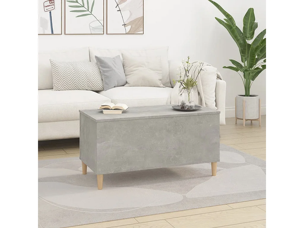Table basse Gris béton 90x44,5x45 cm Bois d'ingénierie