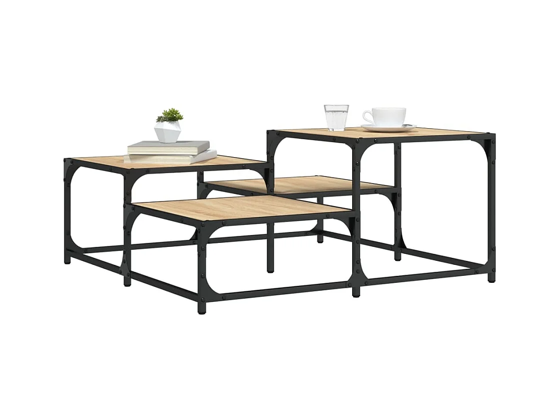 Table basse chêne sonoma 87,5x87,5x40 cm bois d'ingénierie