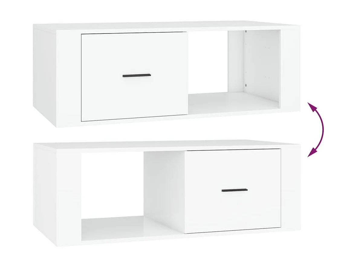 Table basse Blanc 100x50,5x35 cm Bois d'ingénierie