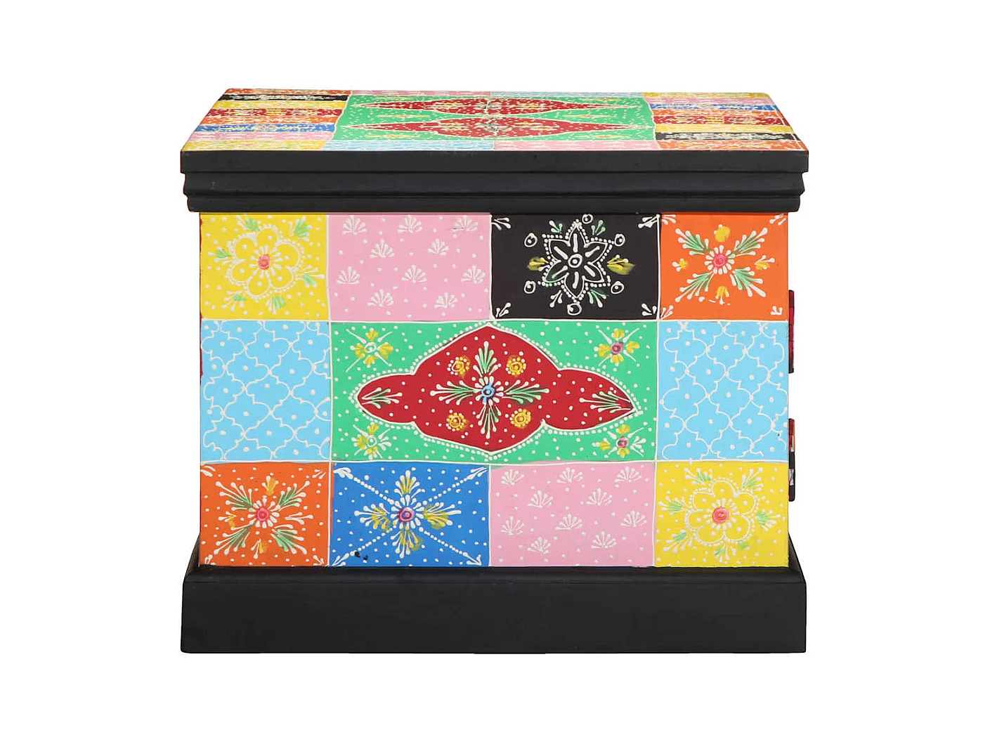 Veelkleurige salontafel 90x50x40 cm massief mangohout