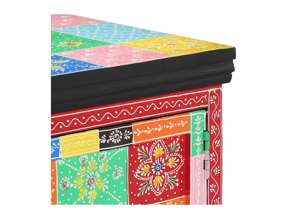 Veelkleurige salontafel 90x50x40 cm massief mangohout