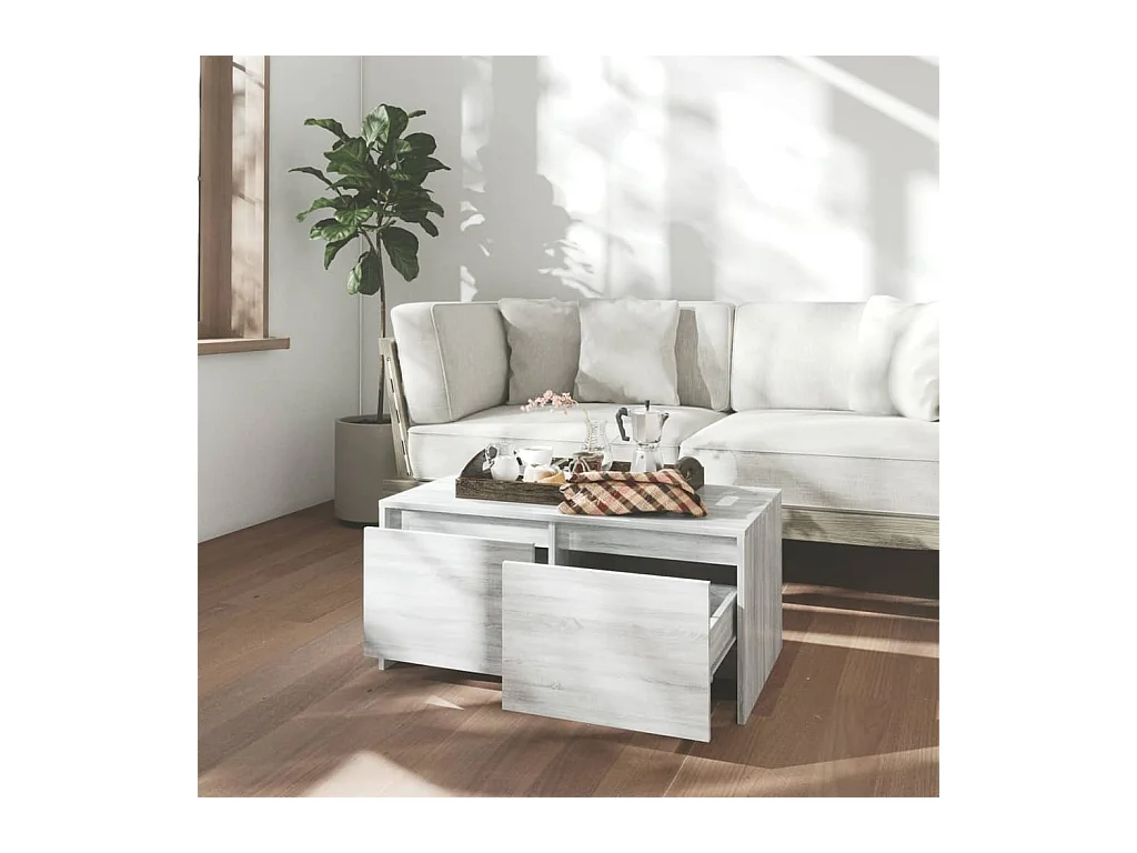 Sonoma salontafel grijs 90x50x41,5 cm bewerkt hout