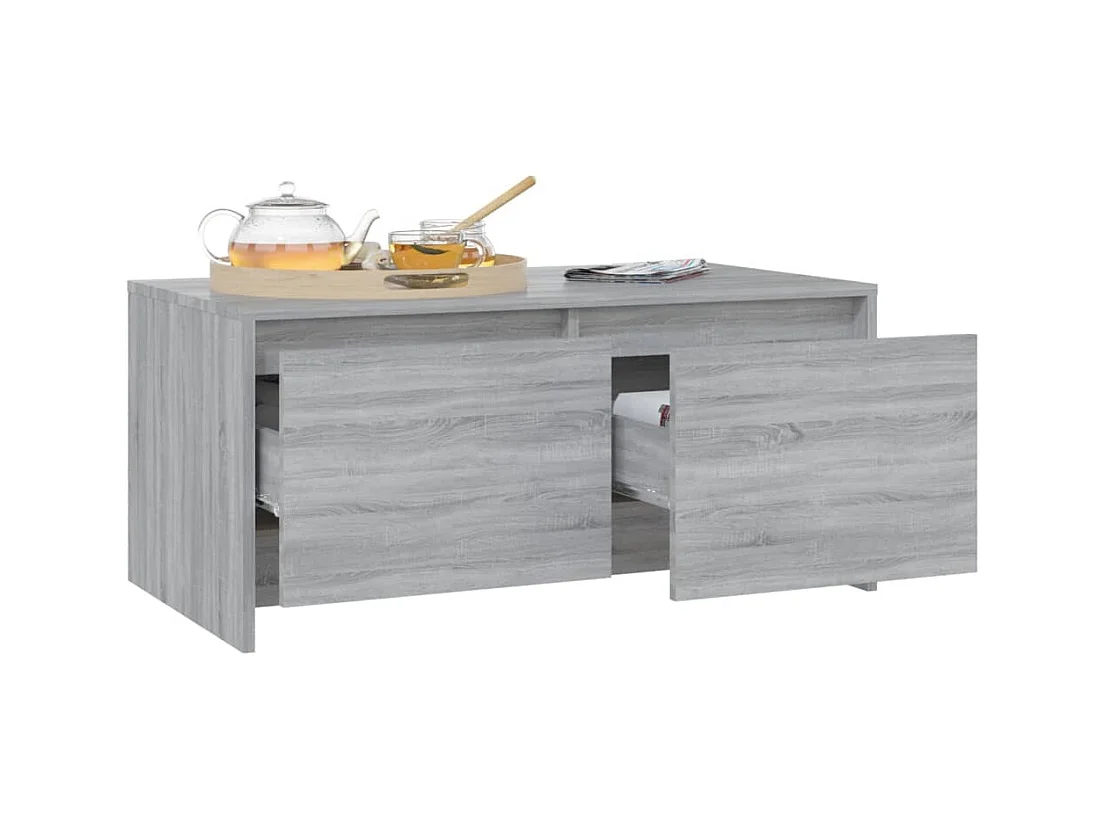 Sonoma salontafel grijs 90x50x41,5 cm bewerkt hout