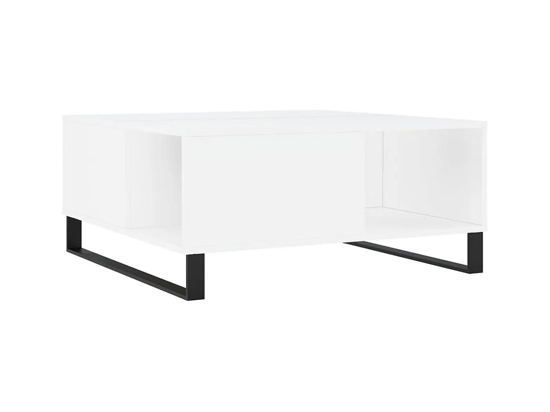 Table basse blanc 80x80x36,5 cm bois d'ingénierie