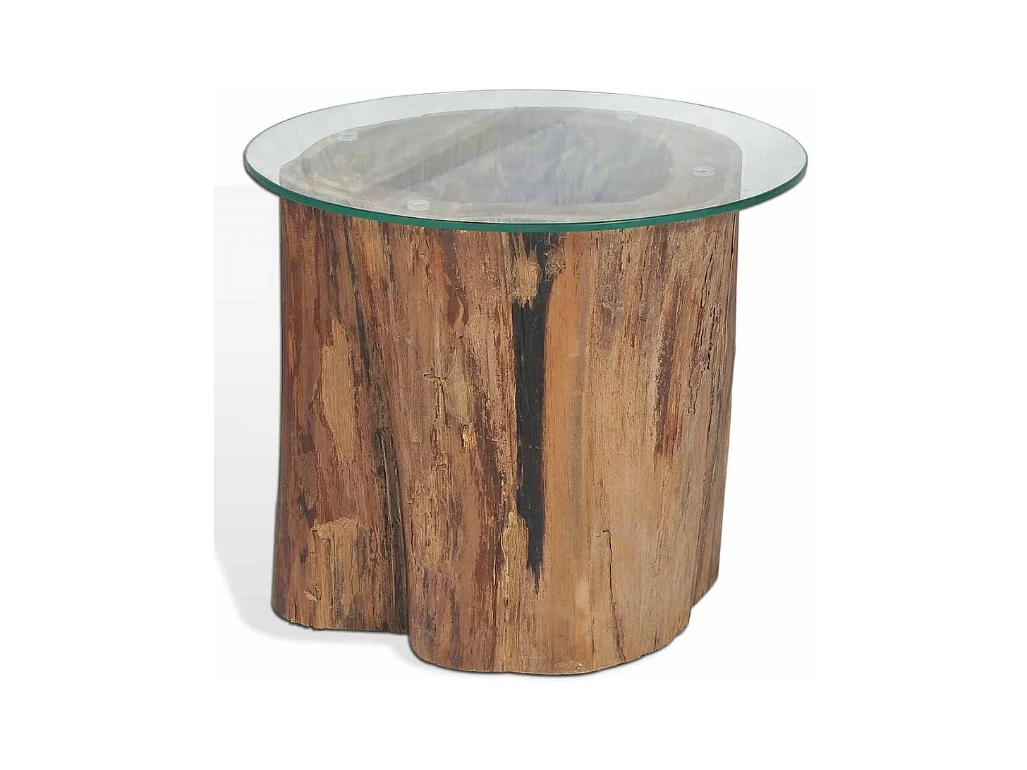 Table basse Teck Verre 50x40 cm
