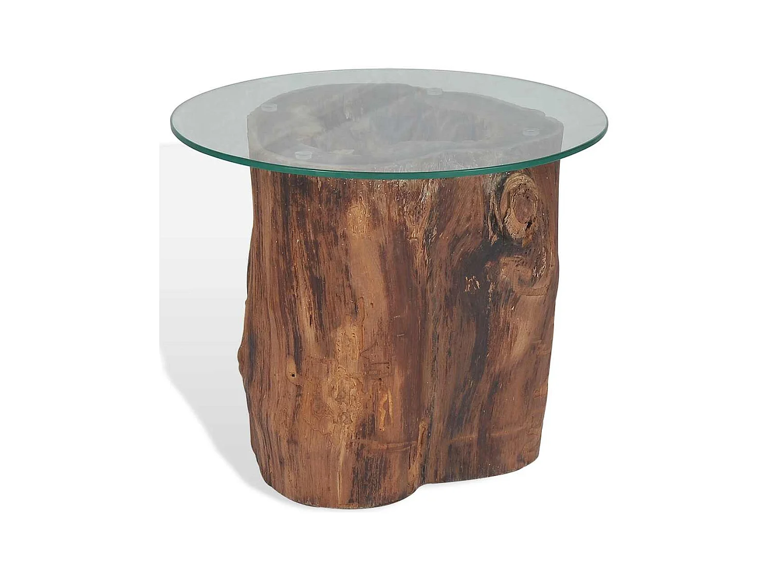 Table basse Teck Verre 50x40 cm