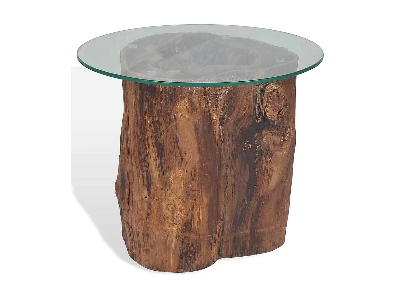 Table basse Teck Verre 50x40 cm