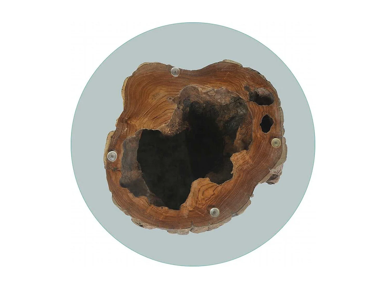 Table basse Teck Verre 50x40 cm