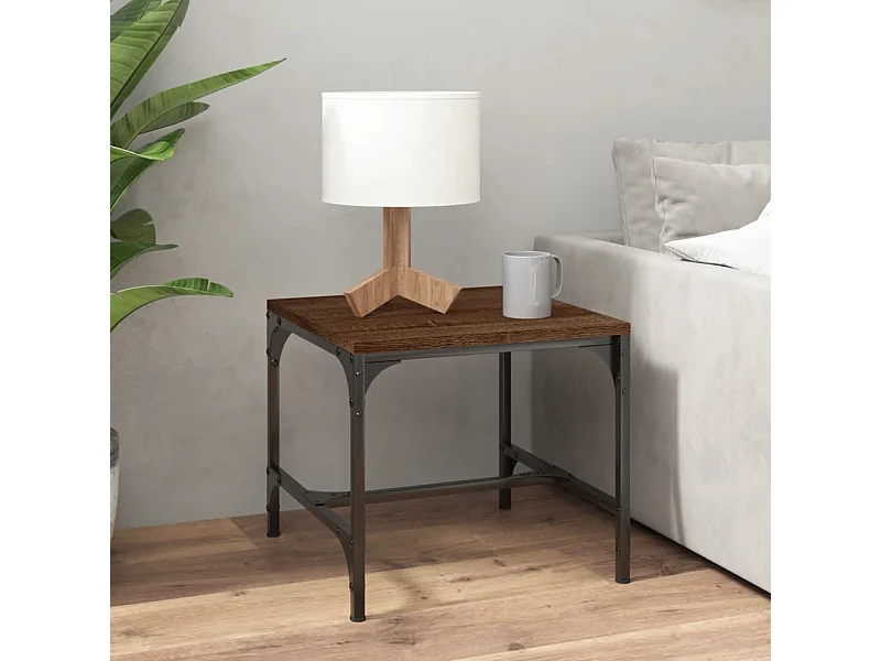Mesa auxiliar Roble marrón 40x40x35 cm Madera de ingeniería