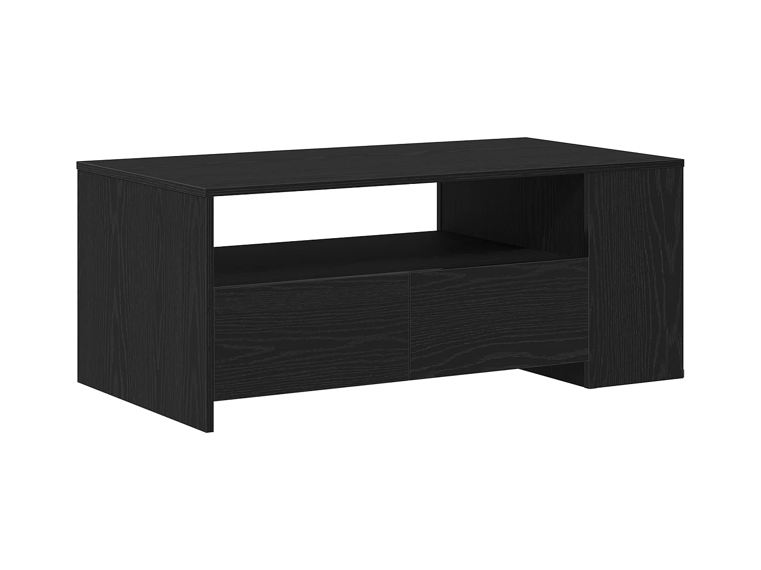 Table basse en chêne noir 102x55x43,5 cm en bois reconstitué