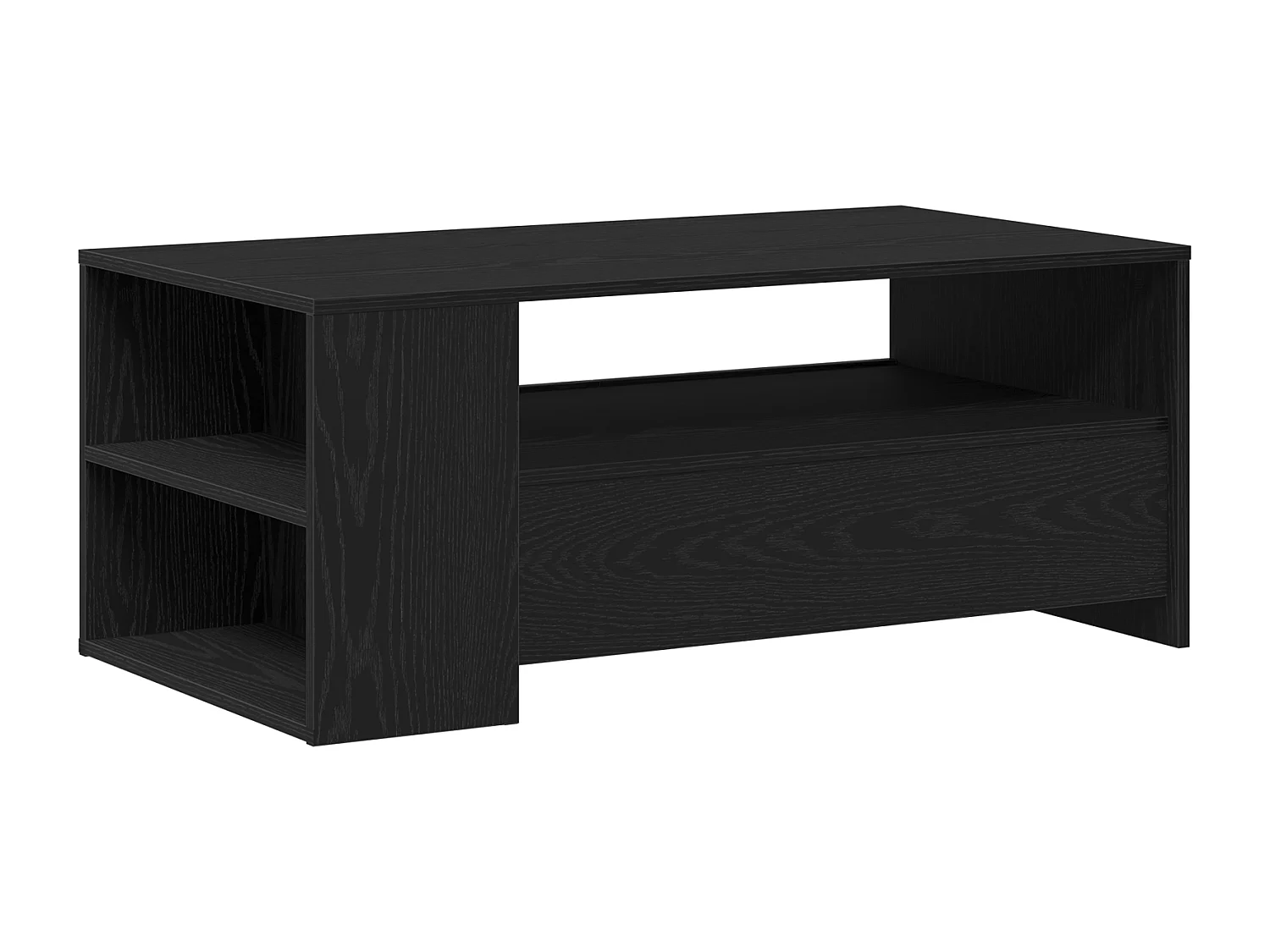 Table basse en chêne noir 102x55x43,5 cm en bois reconstitué