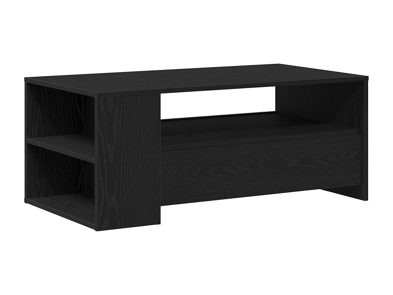 Table basse en chêne noir 102x55x43,5 cm en bois reconstitué
