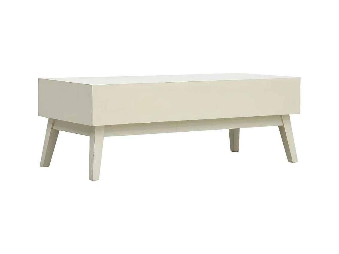 Table basse avec 2 tiroirs Gris sculpté 110x50x40 cm Bois