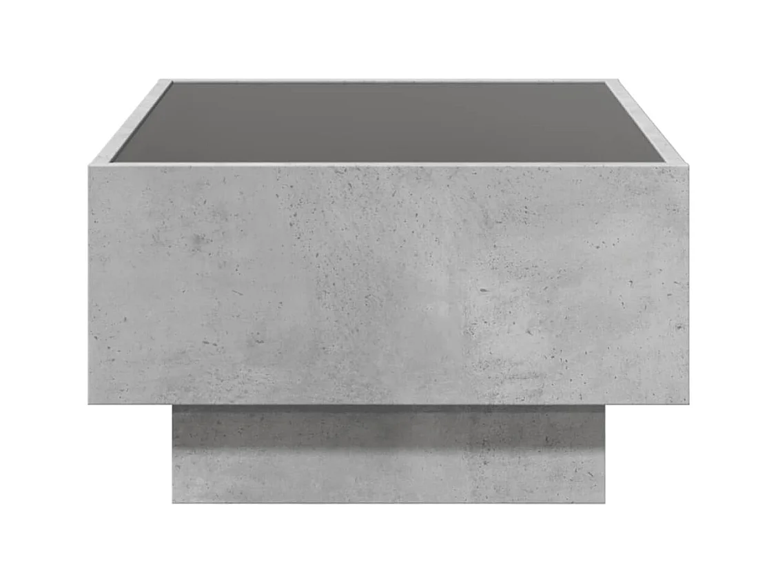 Table basse avec LED gris béton 70x50x30 cm bois d'ingénierie