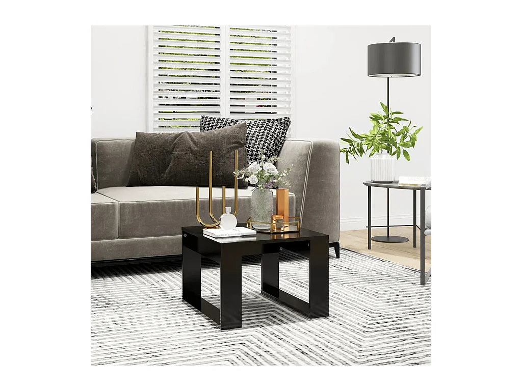 Table d'appoint Noir 50x50x35 cm Bois d’ingénierie