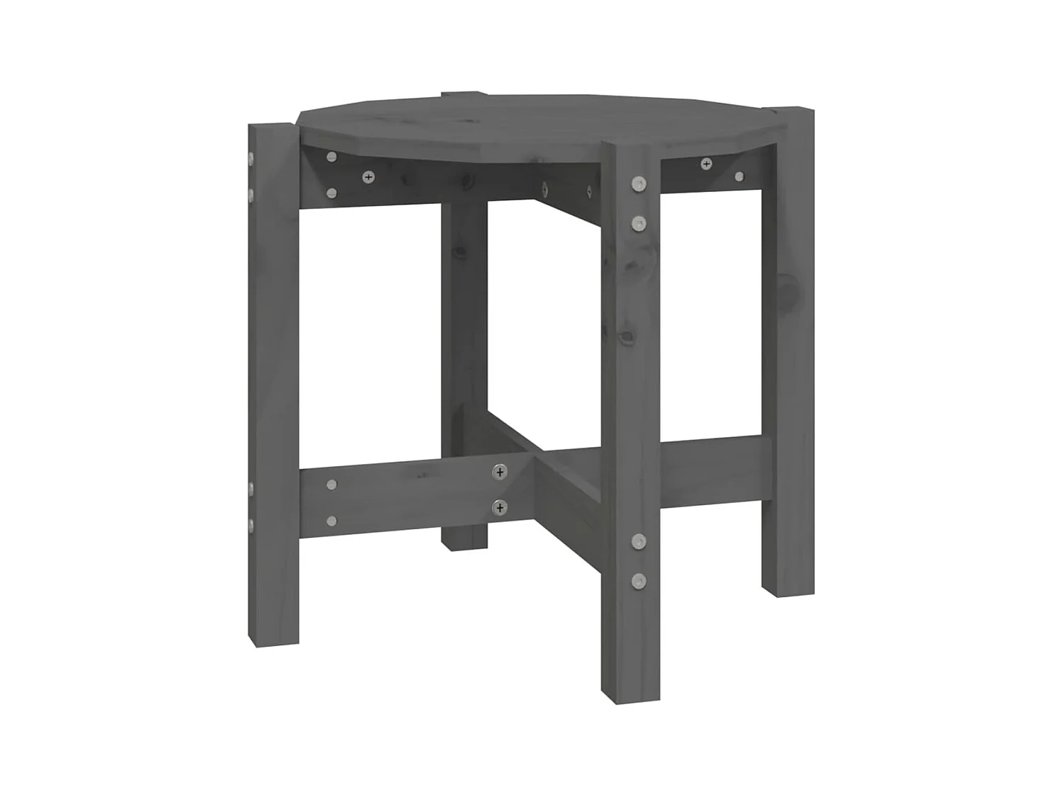 Salontafel Grijs Ø 52,5x45 cm Massief grenenhout