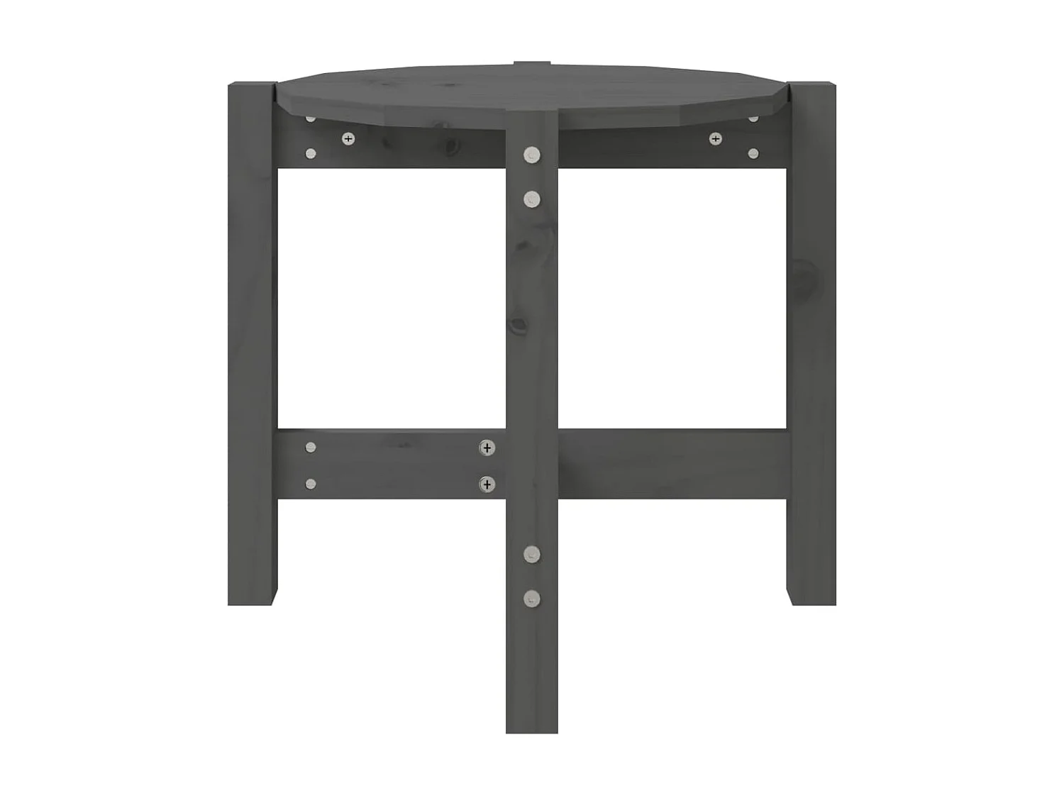 Mesa de centro Gris Ø 52,5x45 cm Madera maciza de pino