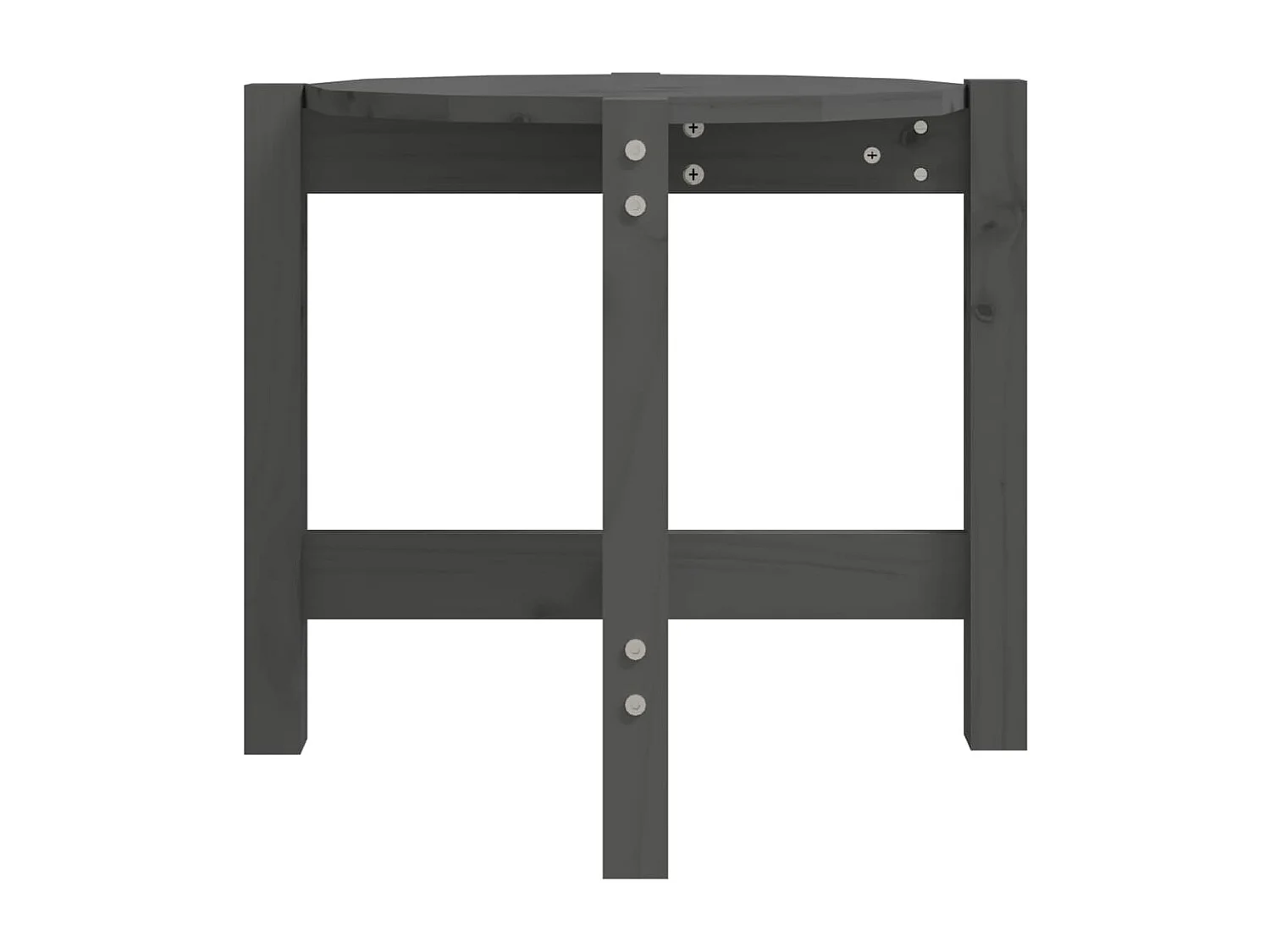 Mesa de centro Gris Ø 52,5x45 cm Madera maciza de pino