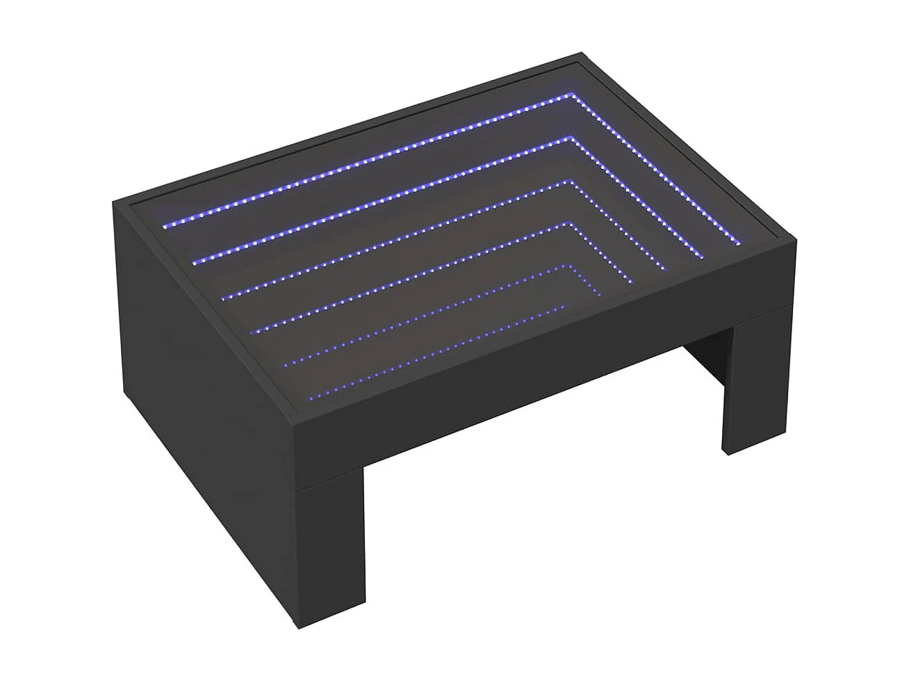 Mesa de centro con LED infinito negra 70x50x30 cm