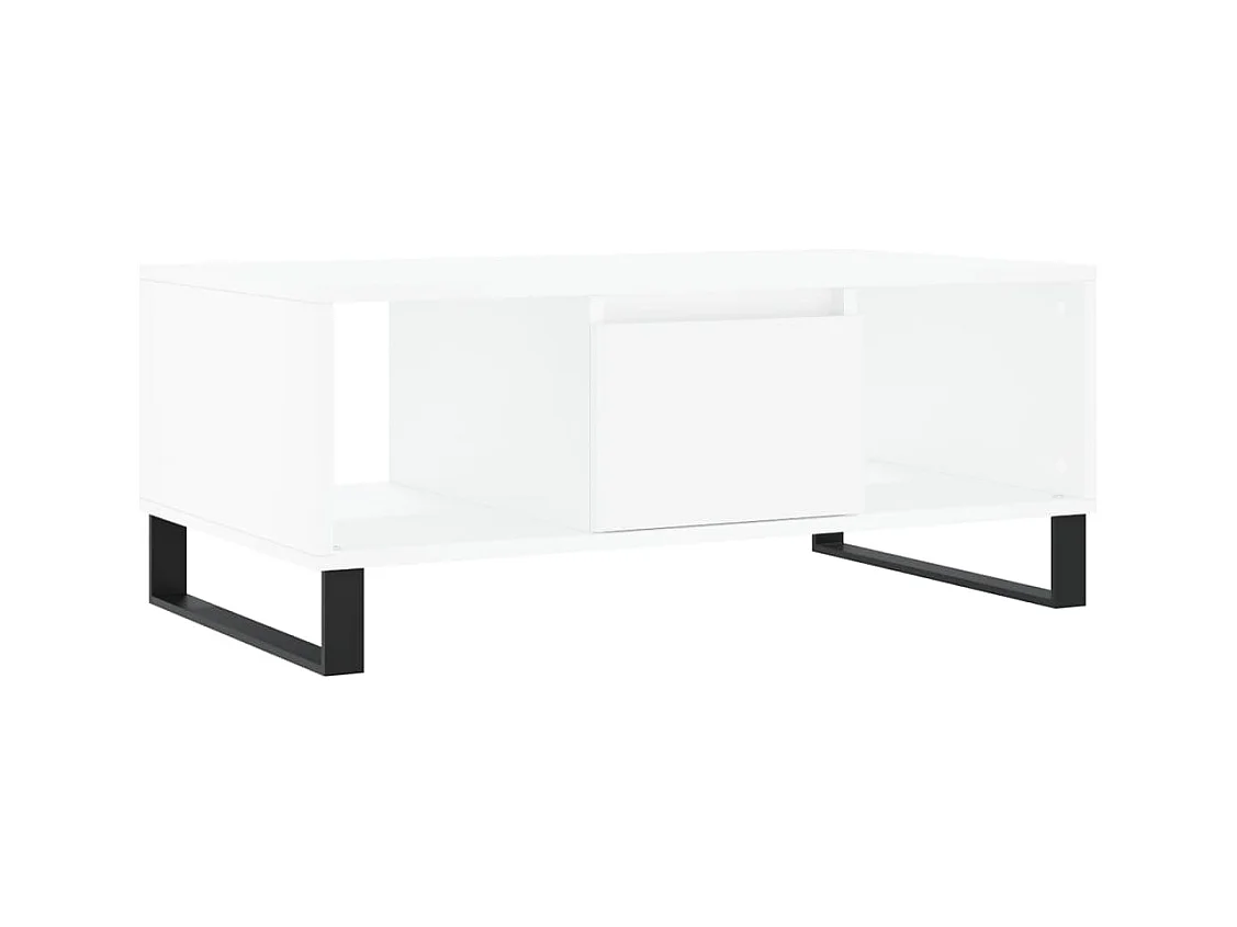 Table basse Blanc 90x50x36,5 cm Bois d'ingénierie