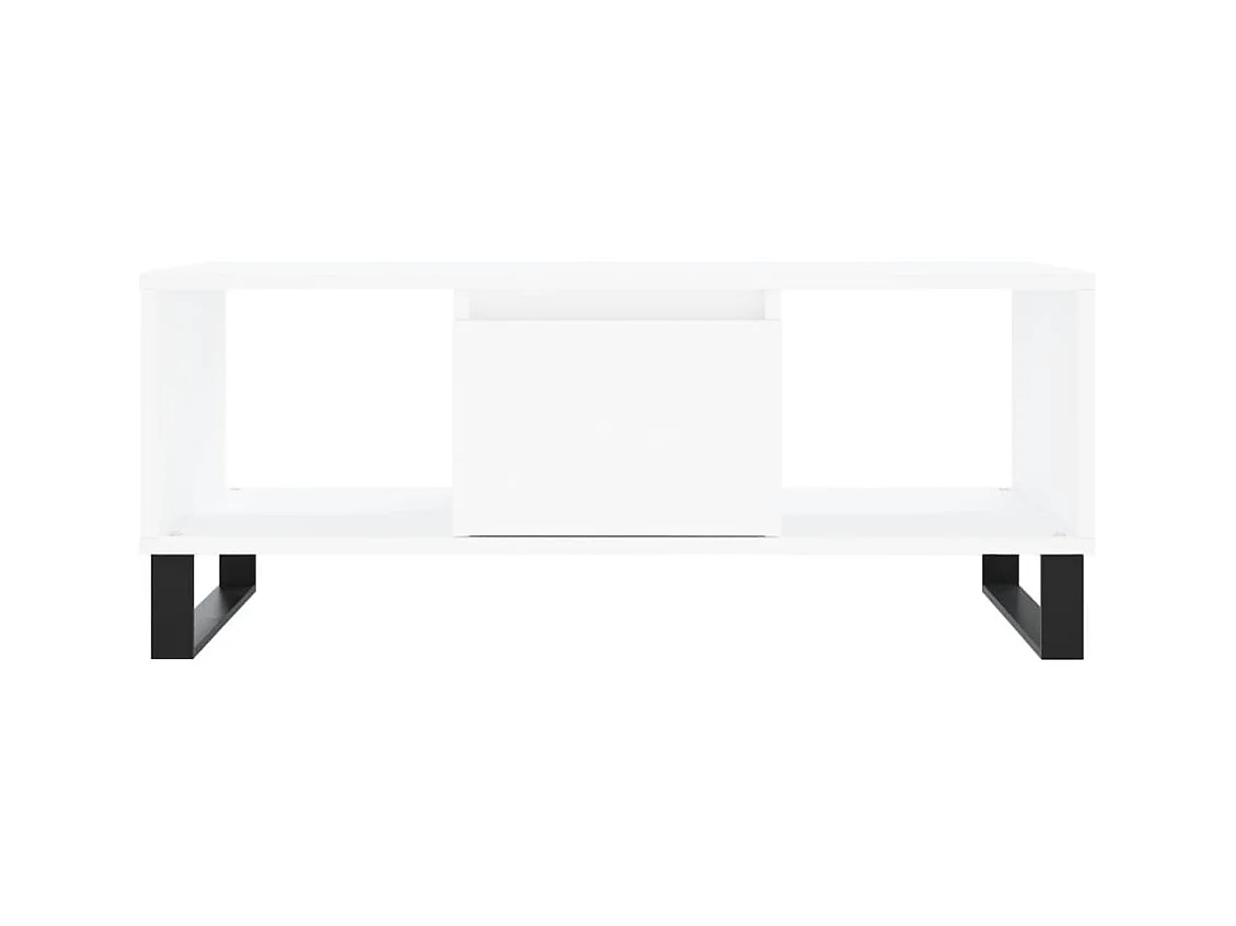 Table basse Blanc 90x50x36,5 cm Bois d'ingénierie
