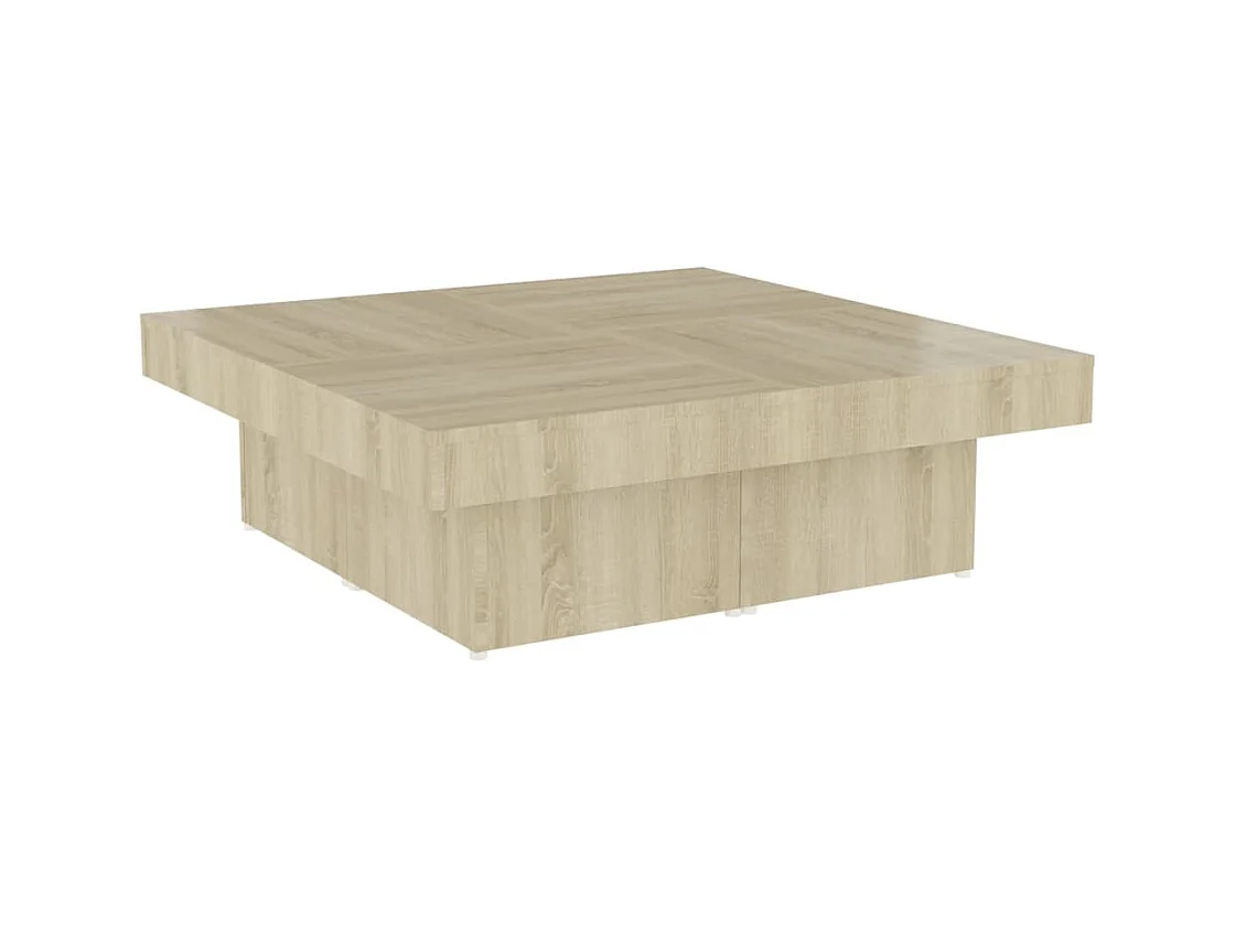 Table basse chêne sonoma 90x90x28 cm bois d'ingénierie