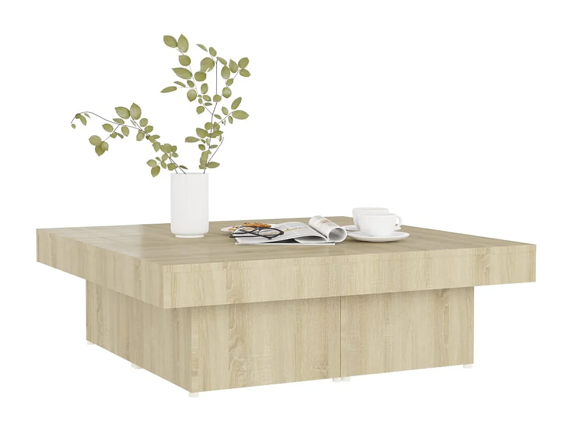 Mesa de centro de roble Sonoma 90x90x28 cm madera de ingeniería