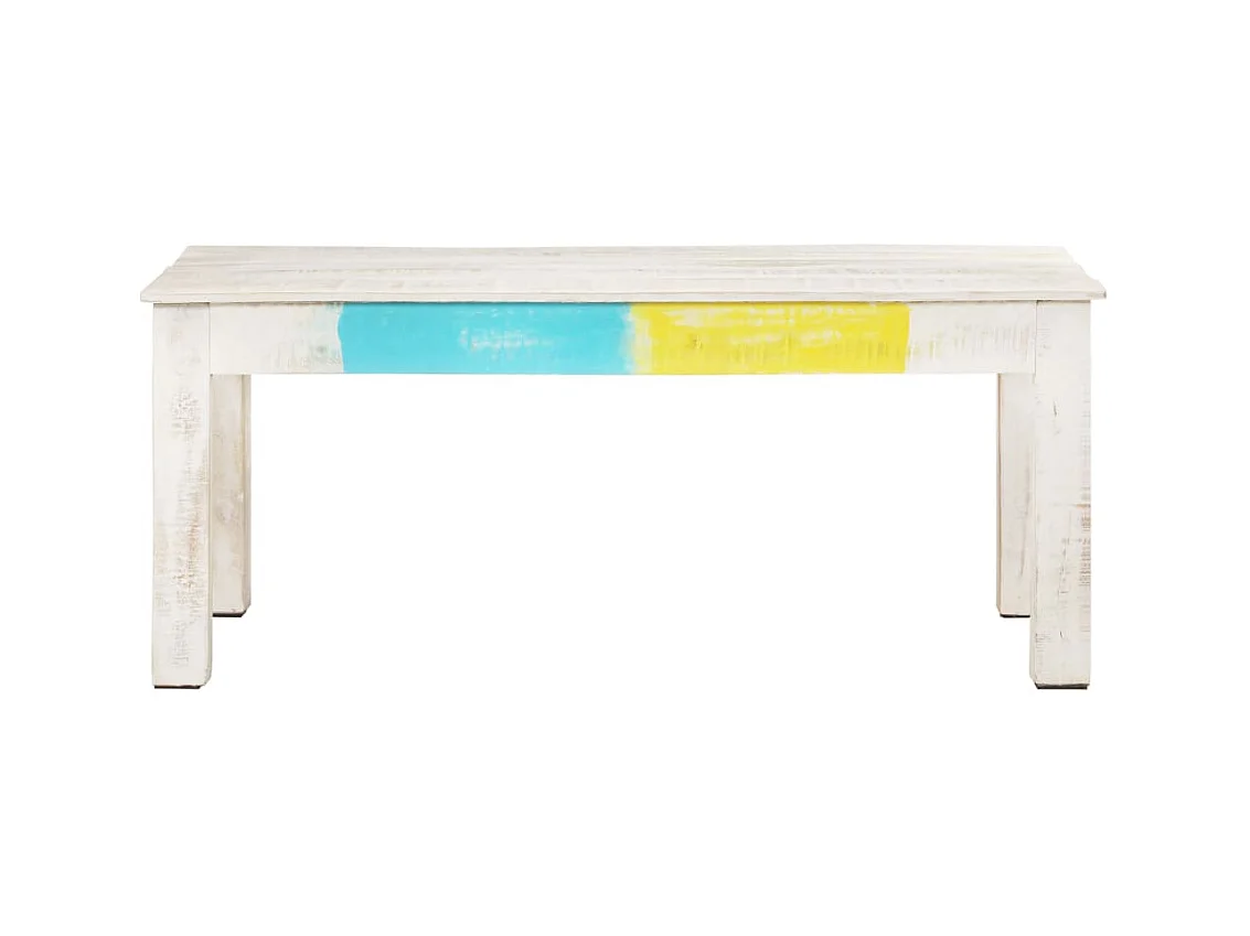 Table basse Blanc 110x60x45 cm Bois de manguier massif