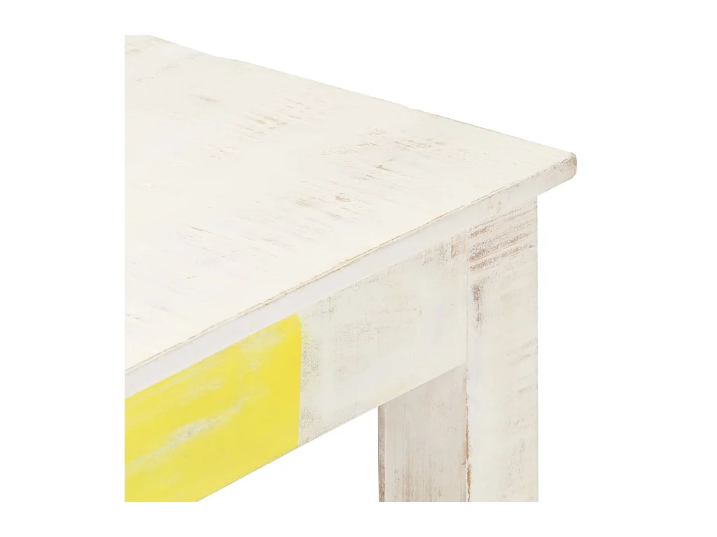 Table basse Blanc 110x60x45 cm Bois de manguier massif