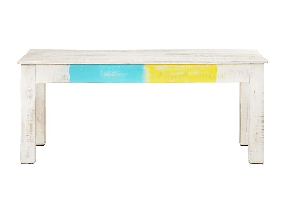 Table basse Blanc 110x60x45 cm Bois de manguier massif