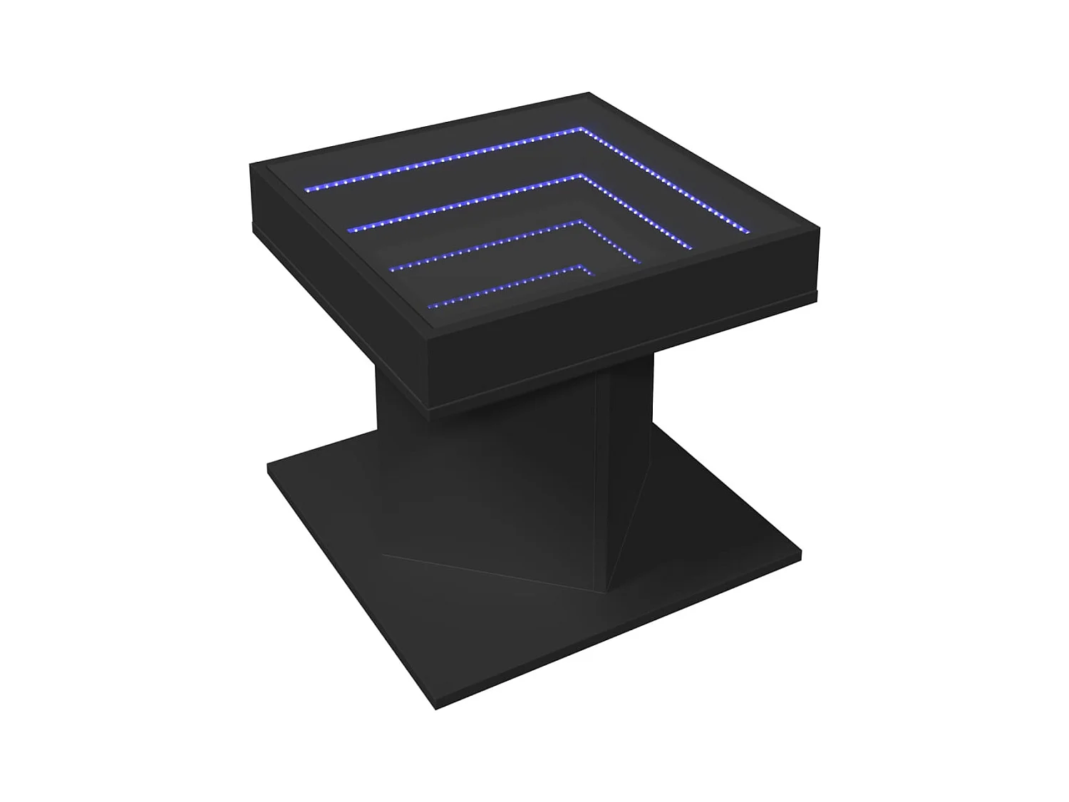 Table basse avec LED noir 50x50x45 cm bois d'ingénierie