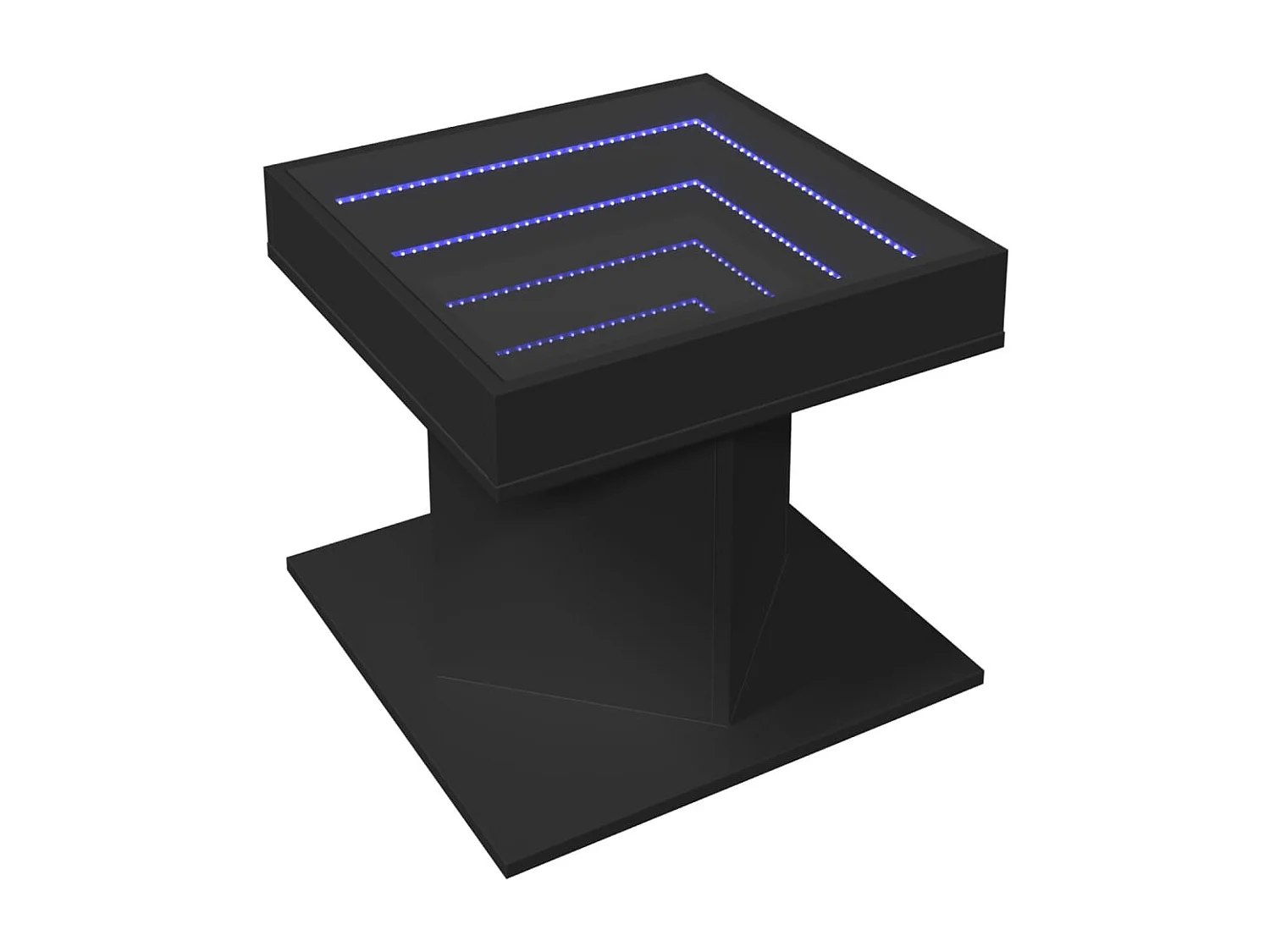 Tavolino con LED nero 50x50x45 cm in legno ingegnerizzato