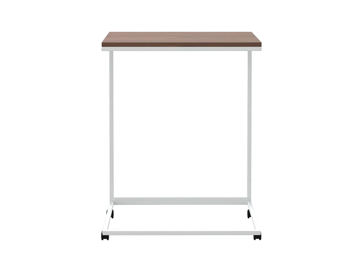 Table d'appoint avec roues Blanc 55x35x70 cm Bois d'ingénierie