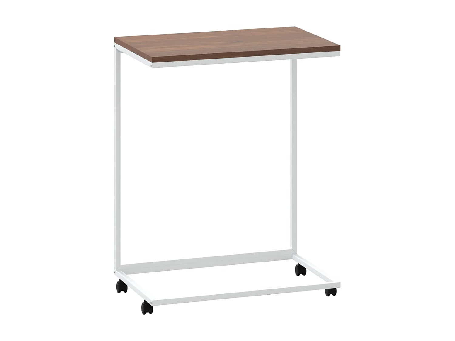 Tavolino con ruote Bianco 55x35x70 cm Legno ingegnerizzato